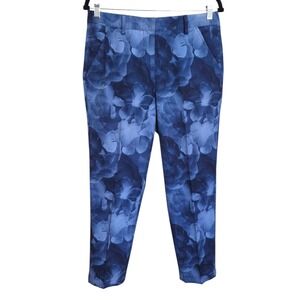 Hemmed* Puma Bloom Golf Pant Blue Floral Performance Trouser 6 with Short Inseam